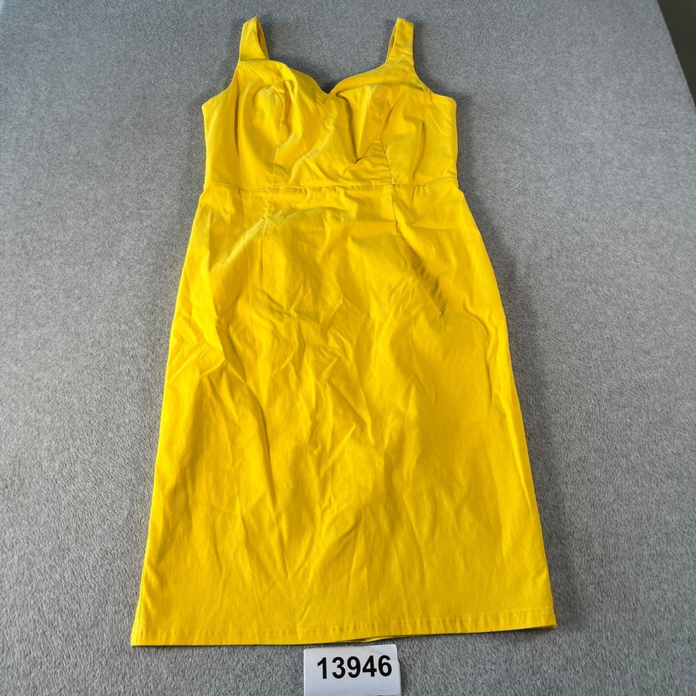 Grace Karin Sheath Dress Womens Large Yellow Rayon Stretch Scoop Neck Formal